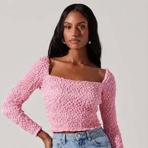 Astr Rosy Textured Blouse